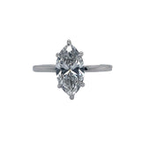 14k Hidden Halo White Gold 2.00ct Marquise Lab Grown Diamond Engagement Ring