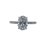 14k Accented White Gold 2.00ct Oval Lab Grown Diamond Engagement Ring