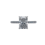 14k Accented White Gold 2.00ct Radiant Lab Grown Diamond Engagement Ring