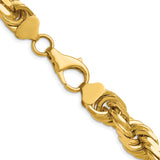 14k 12.0mm D/C Rope Fancy Lobster Clasp Chain