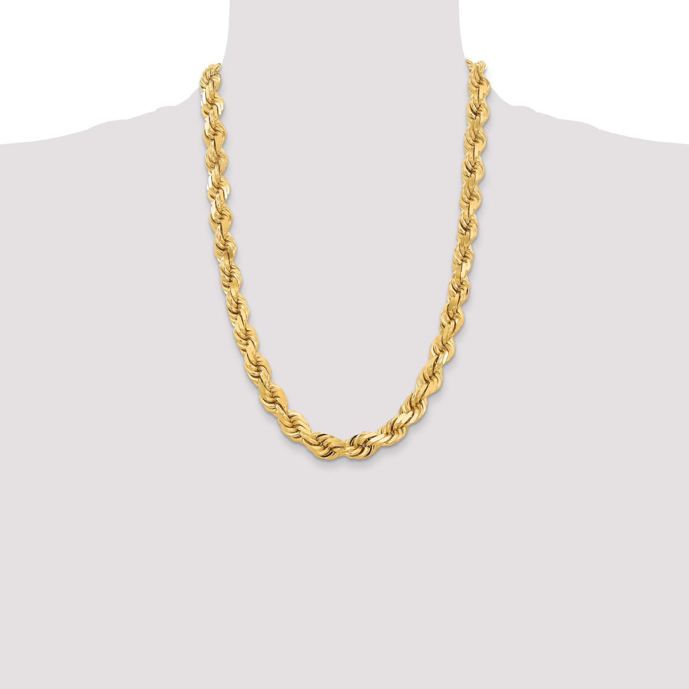 14k 12.0mm D/C Rope Fancy Lobster Clasp Chain