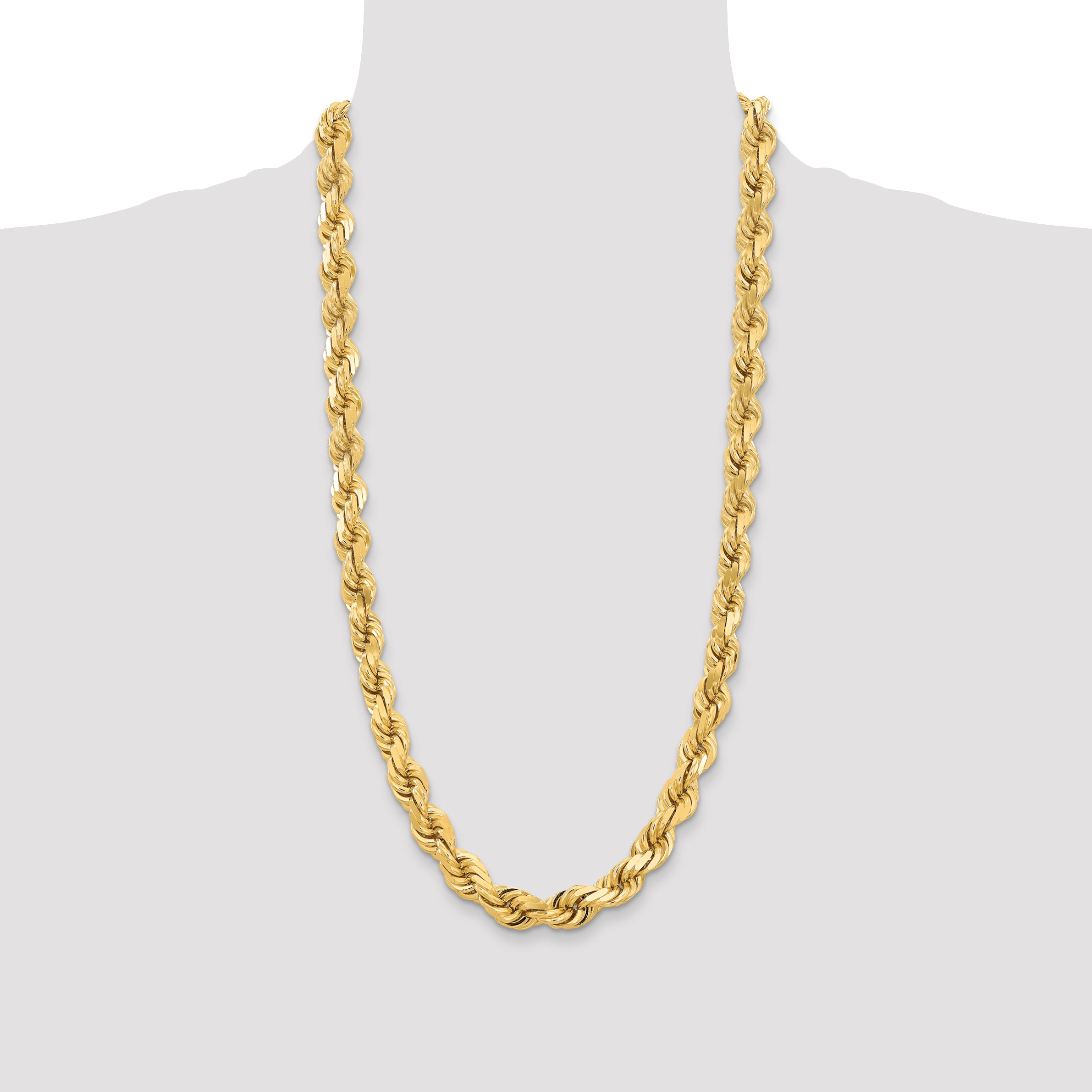 14k 12.0mm D/C Rope Fancy Lobster Clasp Chain