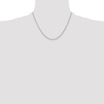 14K White Gold 1.35mm Carded Cable Rope Chain