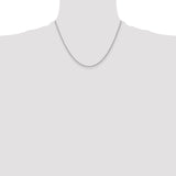 14K White Gold 1.35mm Carded Cable Rope Chain