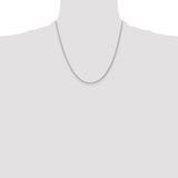 14K White Gold 1.35mm Carded Cable Rope Chain