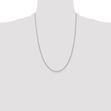 14K White Gold 1.35mm Carded Cable Rope Chain