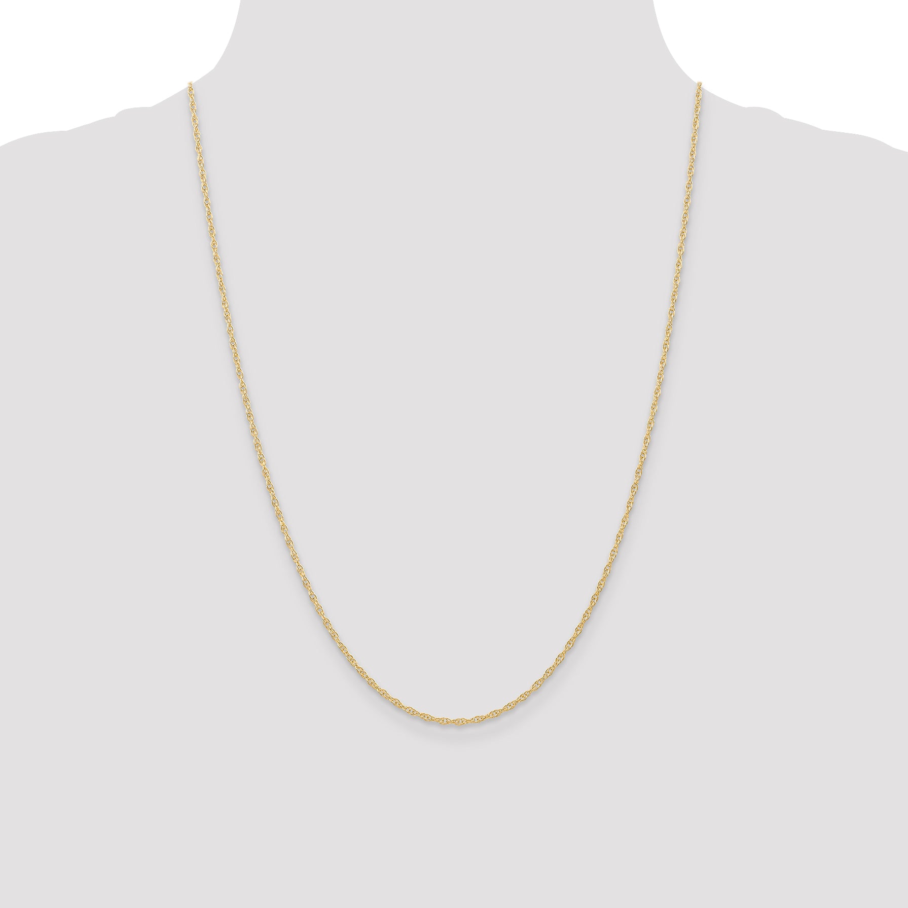 14K 1.35mm Carded Cable Rope Chain