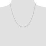 14k White Gold 1mm Carded Singapore Chain