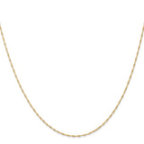 14k 1mm Carded Singapore Chain
