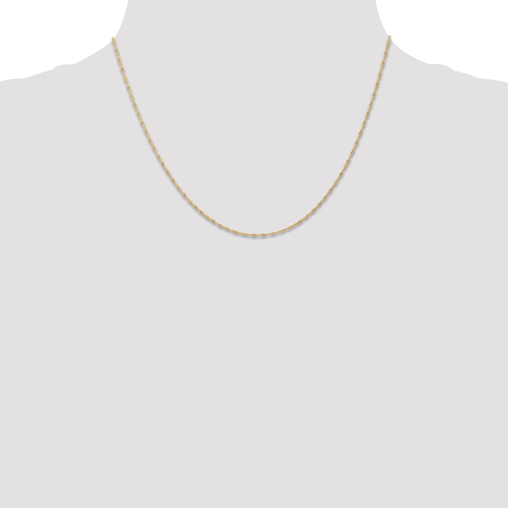 14k 1mm Carded Singapore Chain