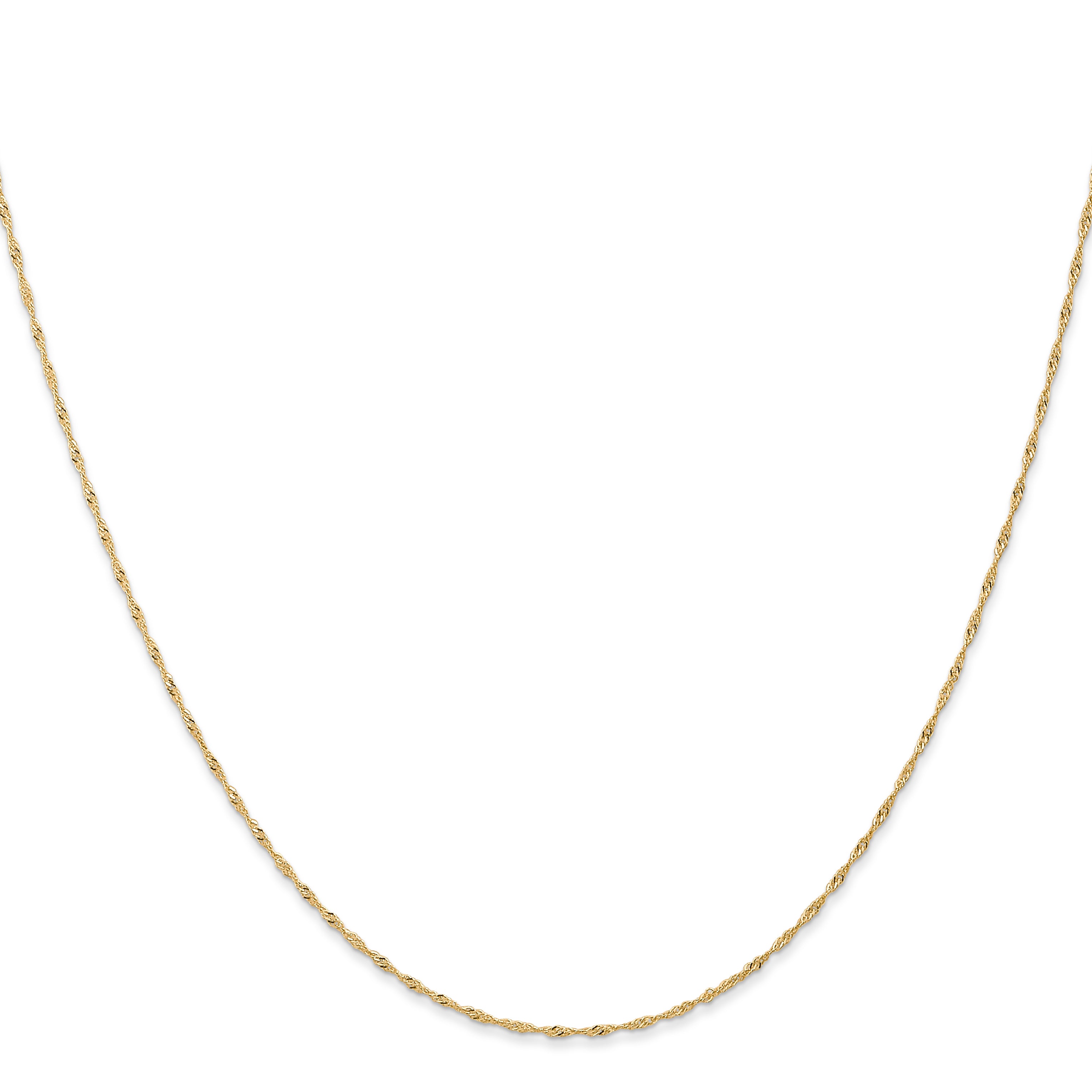 14k 1mm Carded Singapore Chain