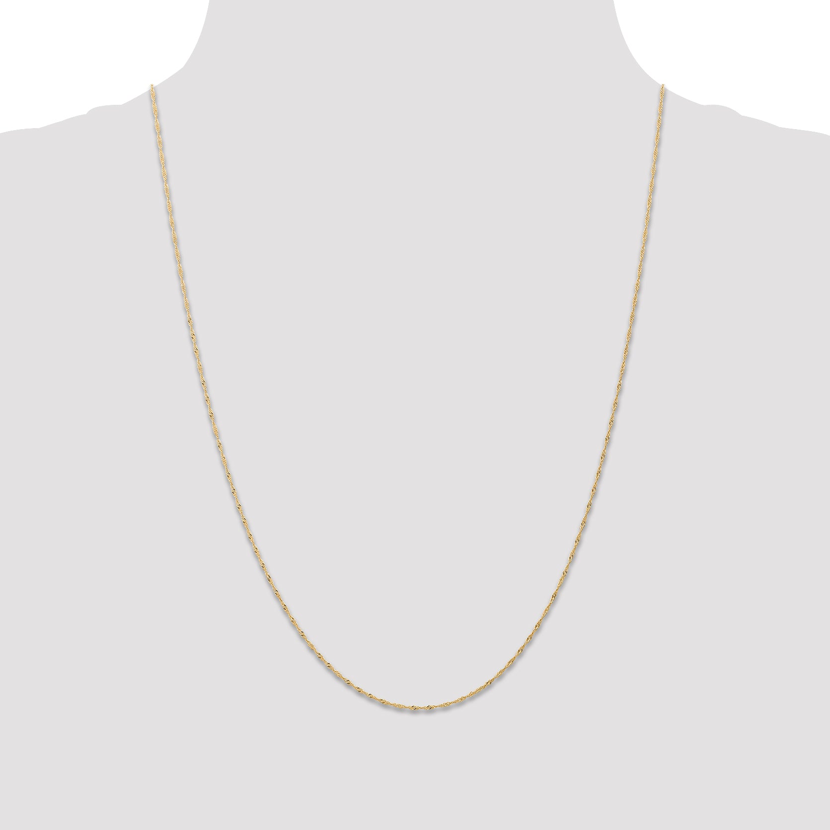 14k 1mm Carded Singapore Chain