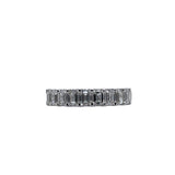 18k White Gold 1.79ctw Emerald Cut Natural Diamond Wedding Band