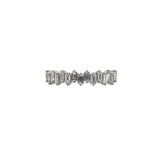 14k White Gold Stackable 0.51ctw Baguette Natural Diamond Wedding Band