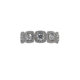 14k White Gold 5 Stone 1.65ctw Round Natural Diamond Wedding Band