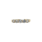 14k Yellow Gold 5 Stone 1.00ctw Round Natural Diamond Wedding Band