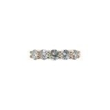 14k Yellow Gold 5 Stone 1.40ctw Round Natural Diamond Wedding Band