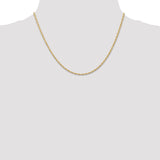14K 1.55mm Carded Cable Rope Chain