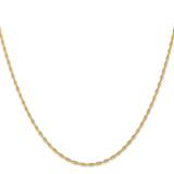 14K 1.55mm Carded Cable Rope Chain