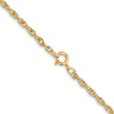 14K 1.55mm Carded Cable Rope Chain