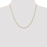 14K 1.55mm Carded Cable Rope Chain
