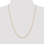 14K 1.55mm Carded Cable Rope Chain