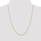 14K 1.55mm Carded Cable Rope Chain