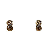 14k Yellow Gold 0.22ctw Criss Cross Diamond Earrings
