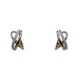 14k Yellow Gold 0.34ctw Criss Cross Diamond Earrings