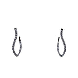14k White Gold 0.76ctw Twisted Hoop Diamond Earrings