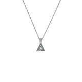 Platinum White Gold 0.08ctwTriangle Contemporary Diamond Pendant