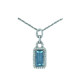 14k White Gold 0.34ctw Halo Diamond Pendant