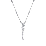 14k White Gold 0.98ctw Free Form Diamond Pendant