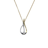 14k Two-tone 0.053ctw Free Form Diamond Pendant