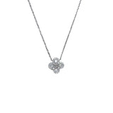 14k White Gold 0.53ctw Clover Cluster Diamond Pendant