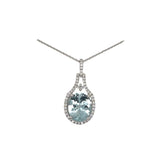 14k White Gold 0.17ctw Halo Diamond Pendant
