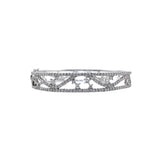 14k White Gold 3.12ctw Hinge Bangle Diamond Bracelet