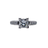 18k Accented White Gold 1.22ct Princess Natural Diamond Engagement Ring