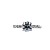 14k Accented White Gold 1.21ct Round Natural Diamond Engagement Ring