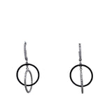 18k White Gold Dangle Diamond Earrings