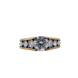 18k/Platinum Accented Yellow Gold 1.51ct Round Natural Diamond Engagement Ring