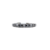 14k Bar Set White Gold Baguette and Round Natural Diamond Wedding Band