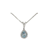 14k White Gold Halo Pendant