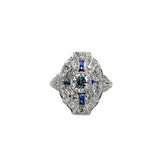Women's Platinum White Gold Art Deco Ring