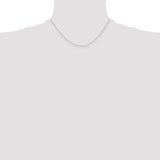 14k White Gold .4 mm Carded Cable Rope Chain