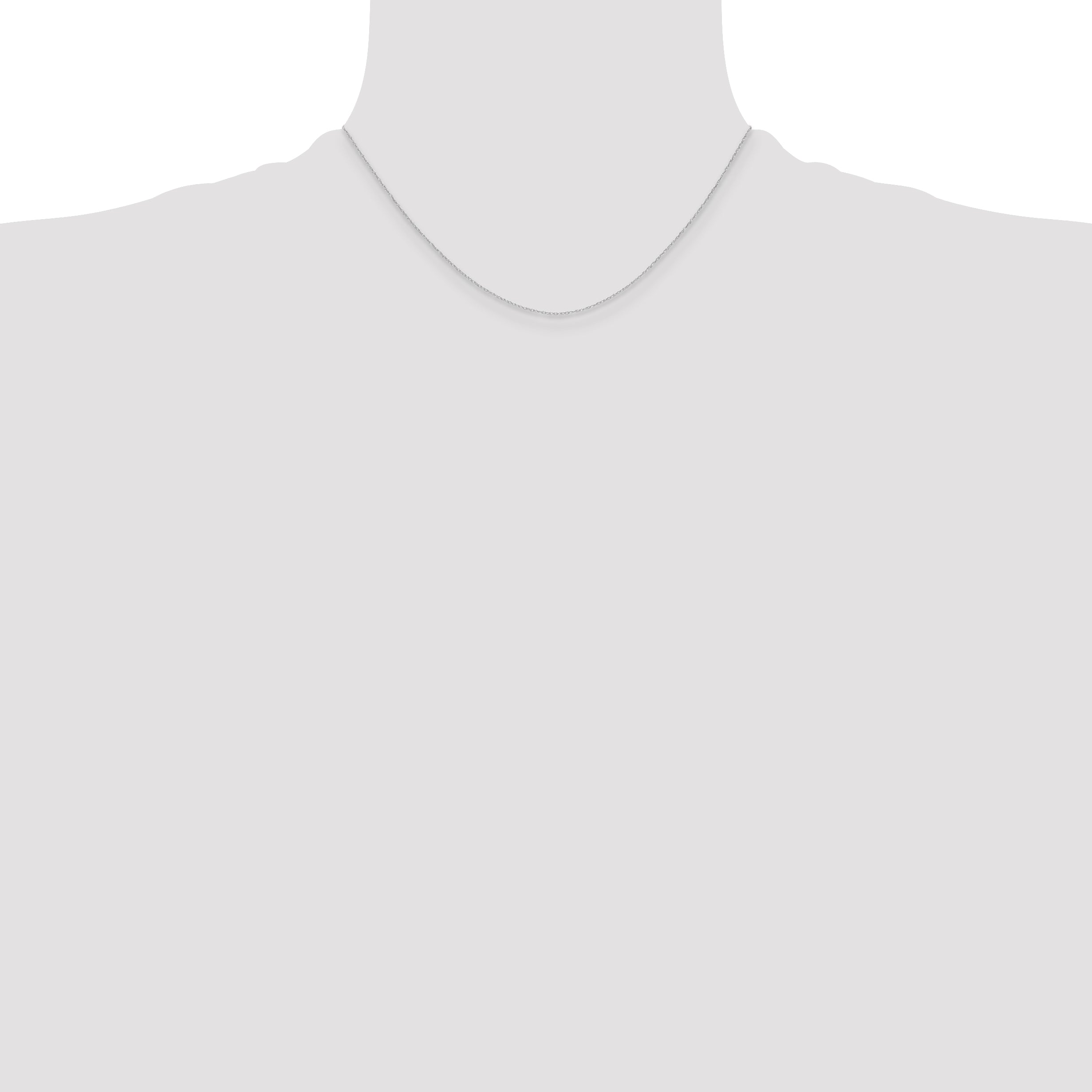 14k White Gold .4 mm Carded Cable Rope Chain