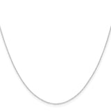 14k White Gold .4 mm Carded Cable Rope Chain