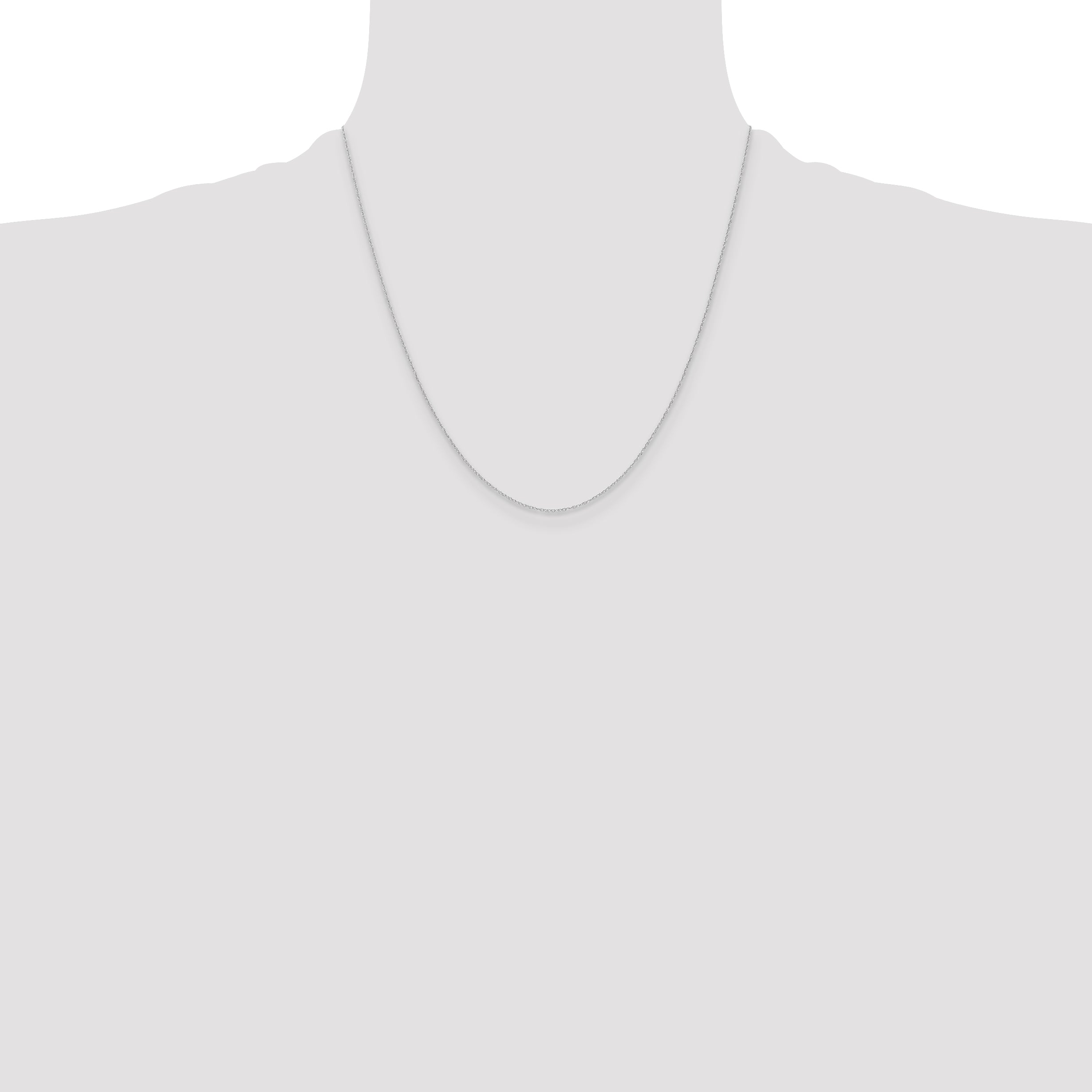 14k White Gold .4 mm Carded Cable Rope Chain