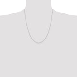 14k White Gold .4 mm Carded Cable Rope Chain