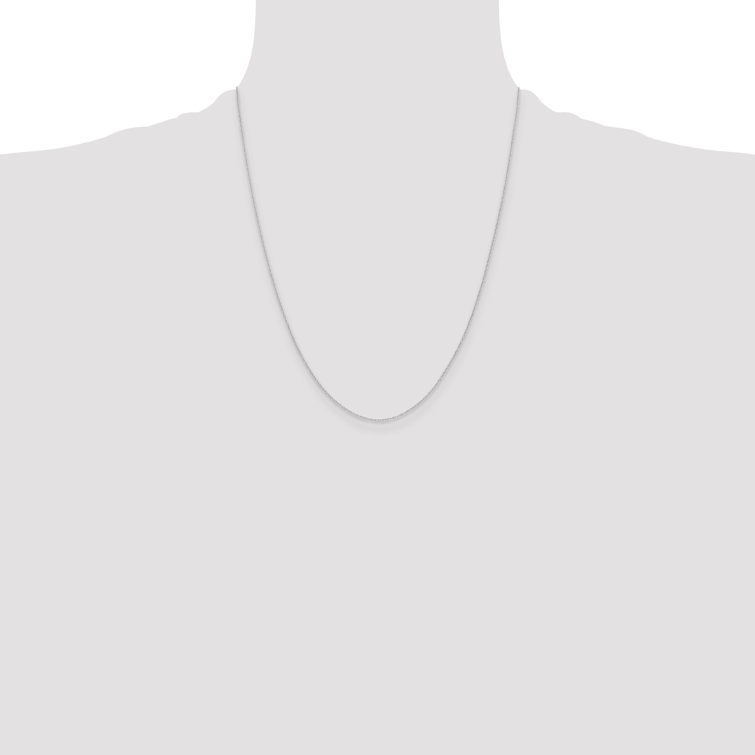 14k White Gold .4 mm Carded Cable Rope Chain